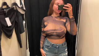 8. Choosing see-through clothes for vacation | Shopping with fashionNova in dressing room