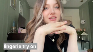 1. transparent lingerie try on haul, blonde model