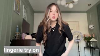 2. transparent lingerie try on haul, blonde model