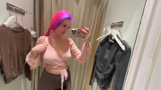 7. TRY ON HAUL by FairyElfie: See through tops in the fitting room