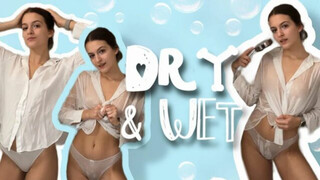 [4K] Transparent Try on Haul | Wet vs Dry SEE THROUGH SHIRT