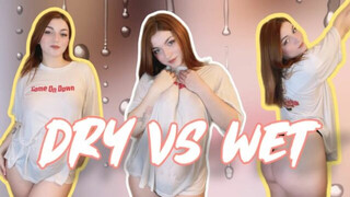 [4K] Transparent Try on Haul with Lisa | Wet vs Dry SEE THROUGH T-SHIRT