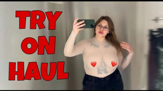 [4K] Dressing room Try on Haul | Transparent tops