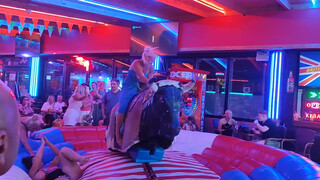 1. funny bull riding in Benidorm September 4th 2023 in Spain