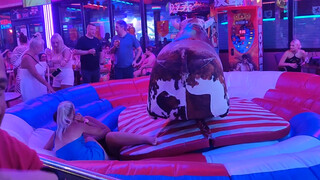 4. funny bull riding in Benidorm September 4th 2023 in Spain