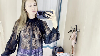 3. [4K] Transparent Try on Haul with Amy | See Through Blouse