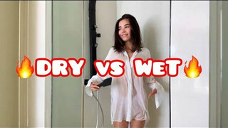 [4K] Dry vs Wet | Transparent Try on with Asian girl ????