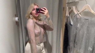 4. SeeThrough Try On Haul Transparent Lingerie and Clothes TryOn Haul At The Mall #2