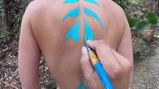 4. Body Painted Naked in Nature