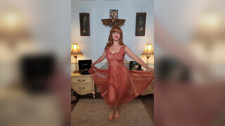 7. Dainty rascal dancing with Vintage 40s sheer cotton eyelet lace gown!