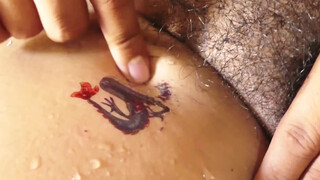 8. How to remove dragon temporary tattoo smooth and relaxing process #satisfying #relaxing #asmr