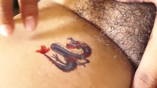 2. How to remove dragon temporary tattoo smooth and relaxing process #satisfying #relaxing #asmr