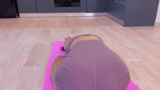 Deep arch + doggy pose stretching, relaxing yoga