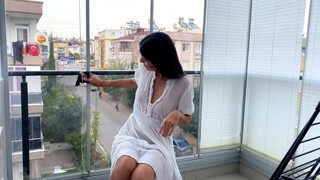 1. Wash the window | Cleaning motivation | Girl clean window| Transparent See thought white dress #2