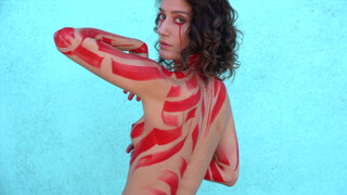 4. Body Painted with Red Ink