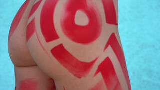 7. Body Painted with Red Ink