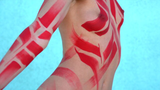 10. Body Painted with Red Ink