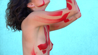 3. Body Painted with Red Ink