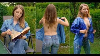 Coffee and wet jeans in nature … #wetlook #model #jeans