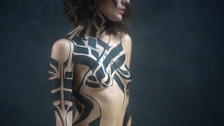 4. Body Painted with Black Ink