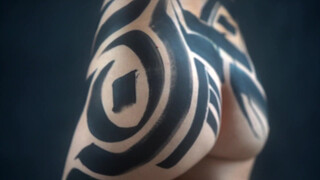 5. Body Painted with Black Ink