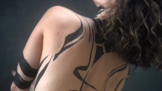 7. Body Painted with Black Ink