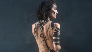 9. Body Painted with Black Ink