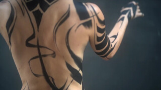 3. Body Painted with Black Ink