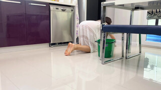 2. Wet cleaning motivation girl | Mop the floor | see through | transparent | Link in comment