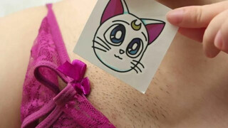 |NO.10| How to get a cute kitten tattoo on your private parts｜Temporary Tattoos