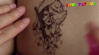 10. |NO.12| The Temporary Tattoo of the Masked Lady is Awesome｜Temporary Tattoos