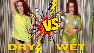 Dry vs Wet! Dis my yellow t-shirt gonna be transparent ?