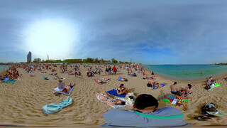 4. Walking at Bogatell Topless beach, in Barcelona with Chill Music #VR 4K #video360 Day 21/05/2022