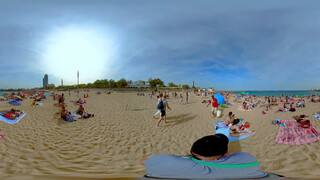 5. Walking at Bogatell Topless beach, in Barcelona with Chill Music #VR 4K #video360 Day 21/05/2022