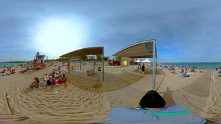 6. Walking at Bogatell Topless beach, in Barcelona with Chill Music #VR 4K #video360 Day 21/05/2022