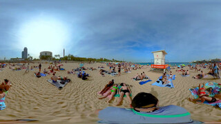 2. Walking at Bogatell Topless beach, in Barcelona with Chill Music #VR 4K #video360 Day 21/05/2022