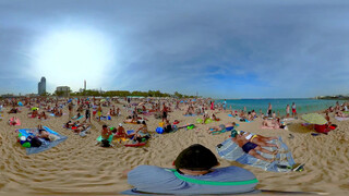 3. Walking at Bogatell Topless beach, in Barcelona with Chill Music #VR 4K #video360 Day 21/05/2022