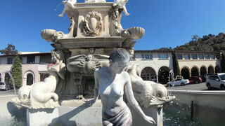 5. Body Painted Statue at the Fountain