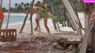 2. English Actress Kelly Brook Film Survival Island Three (2005) – Beach Scene p2