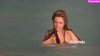 6. English Actress Kelly Brook Film Survival Island Three 2005 Beach Scene