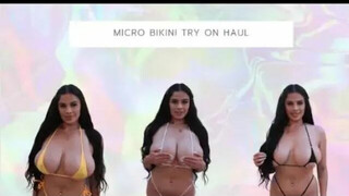 microbikini try on haul|beautiful girl microbikini