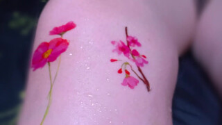 5. Cute temporary flower tattoo 47