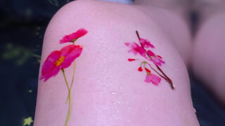 6. Cute temporary flower tattoo 47