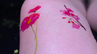 9. Cute temporary flower tattoo 47