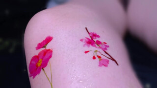 3. Cute temporary flower tattoo 47