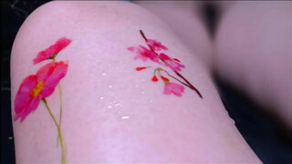 Cute temporary flower tattoo 47