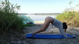 Yoga class, Сamping ASMR 4K 60Fps #yoga #camping #asmr #solocamping #girl #bushcraft