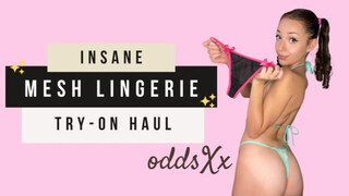 OddsXx | Insane Mesh Lingerie Try-On Haul | See-Through, Cheeky, Thong, 4K