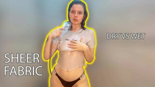 Dry vs. Wet fitting | Sheer shirts to try on | Take a shower with me???????? #4