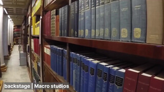 1. Mia at the library in Photo Shoot session | Backstage